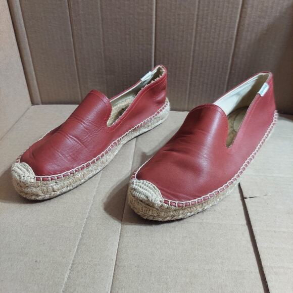 Soludos Women's US 9 Marsala Leather Platform Slip On Flats Loafer Shoes - Picture 1 of 9